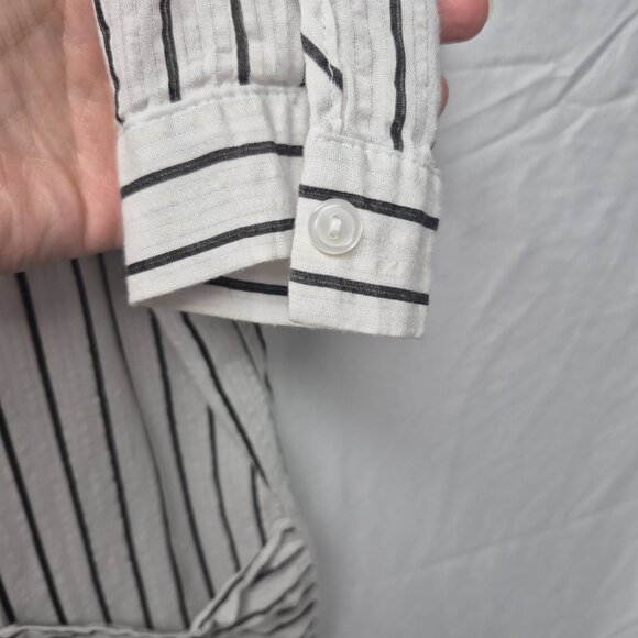 Moda White Black Smock Style Long Shirt Medium - Picture 4 of 6